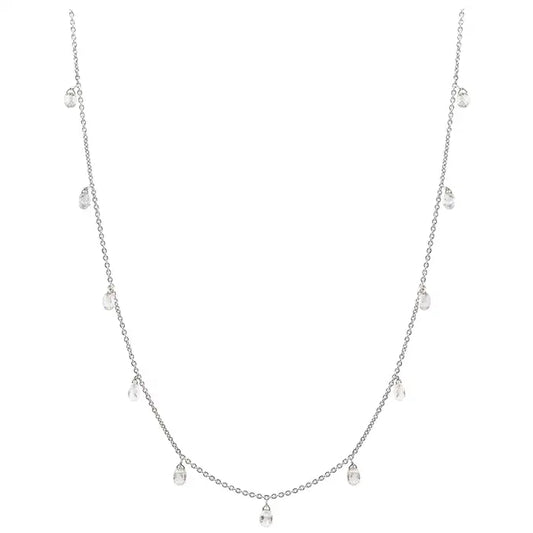 1.94ct Briolette Pierced Diamonds Necklace