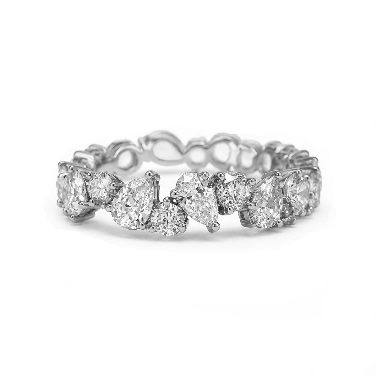 Pear and Round Brilliant Diamond Eternity Ring