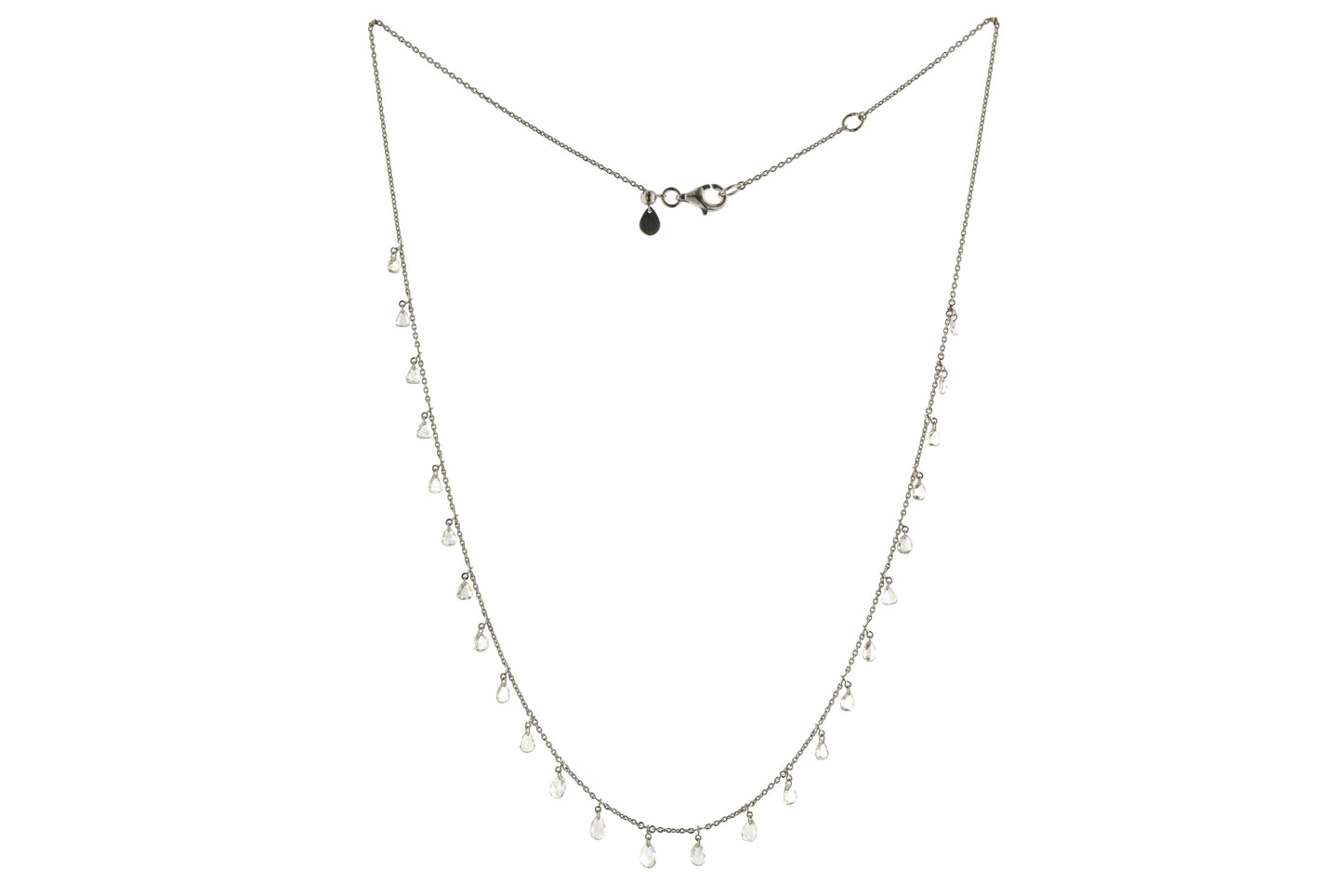 2.20ct Pear Shape Pierced Diamonds Necklace