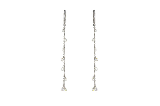 1.74ct Briolette Pierced Diamond Drop Earrings