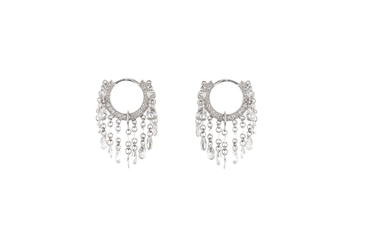 3.07ct  Pear Shape Pierced Diamonds Hoop Earrings