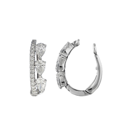 Pear Diamonds Double Ear Cuff