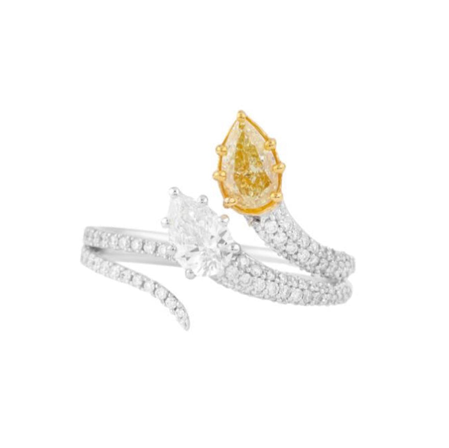 Toi et Moi Yellow Diamond Ring