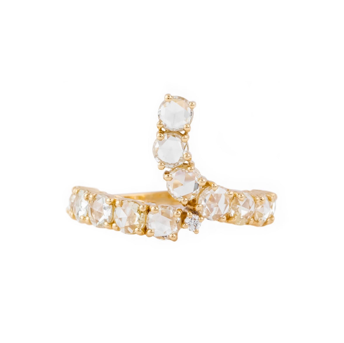 Rose-Cut Diamonds Open Ring