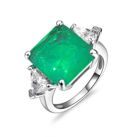 Trilogy Zambian Emerald Simulated Ring