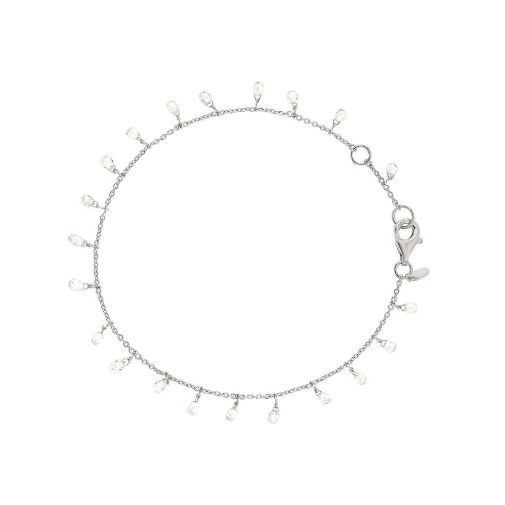 2.75ct Pierced Briolette Diamonds Bracelet