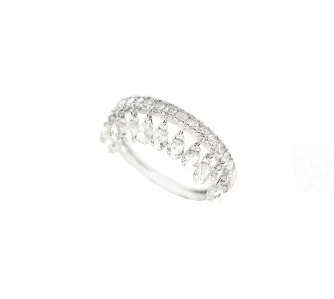 1.40ct Briolette Pierced Diamonds Ring