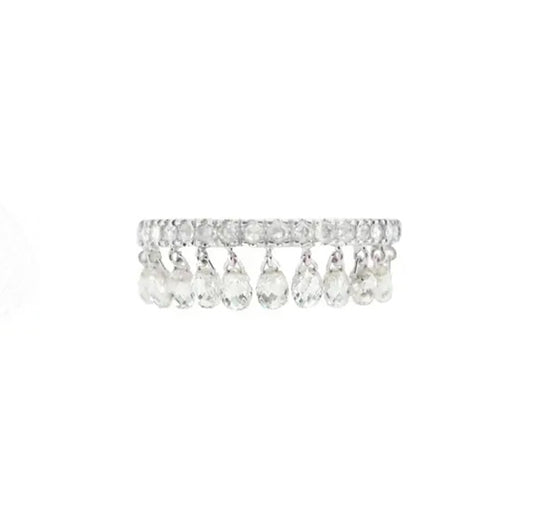 1.40ct Briolette Pierced Diamonds Ring