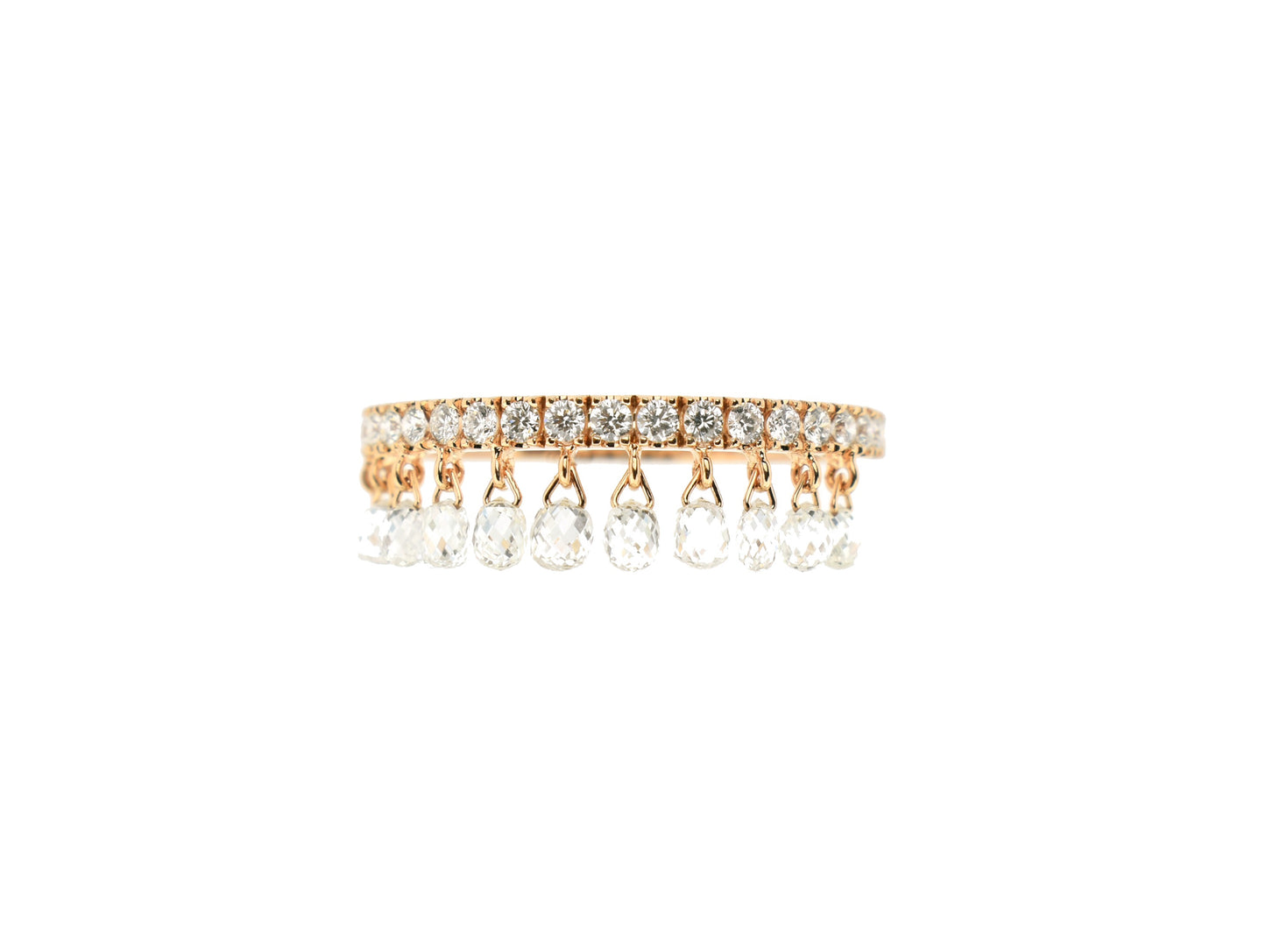 1.40ct Briolette Pierced Diamonds Ring