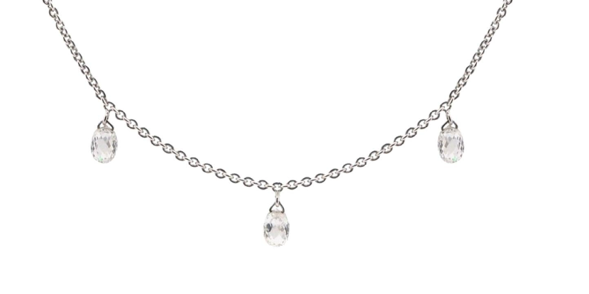 1.94ct Briolette Pierced Diamonds Necklace