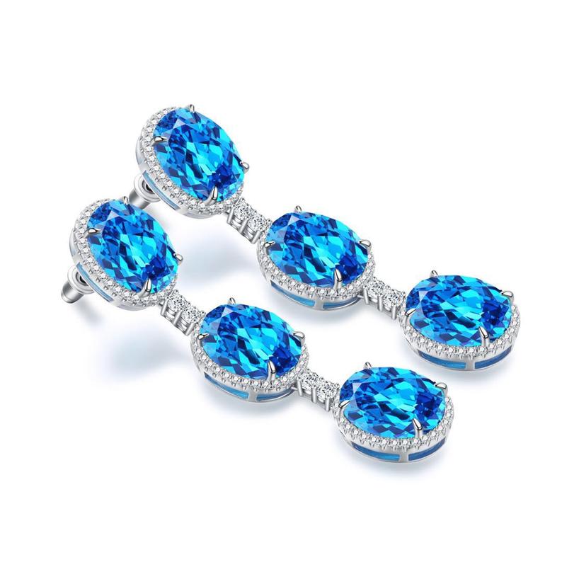 AMAL Blue Topaz Drop Earrings
