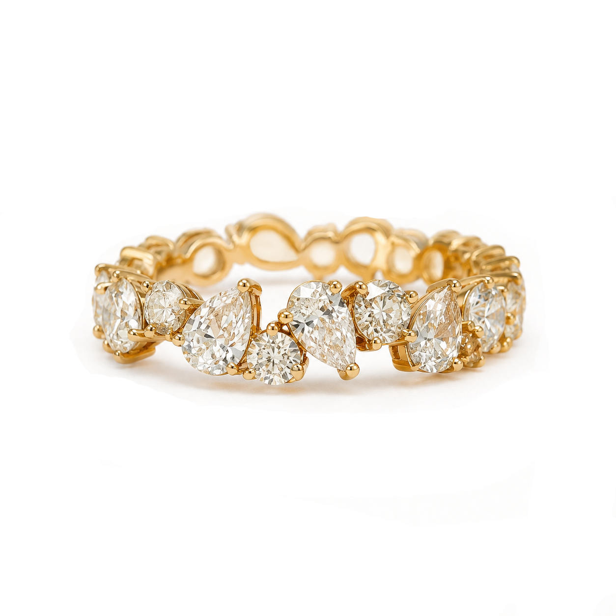 Pear and Round Brilliant Diamond Eternity Ring
