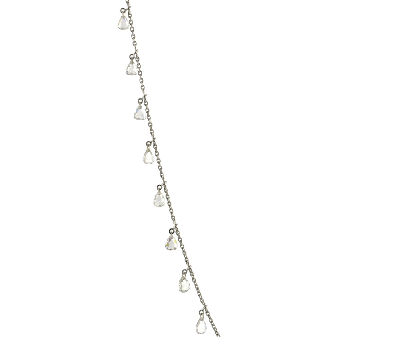 2.20ct Pear Shape Pierced Diamonds Necklace