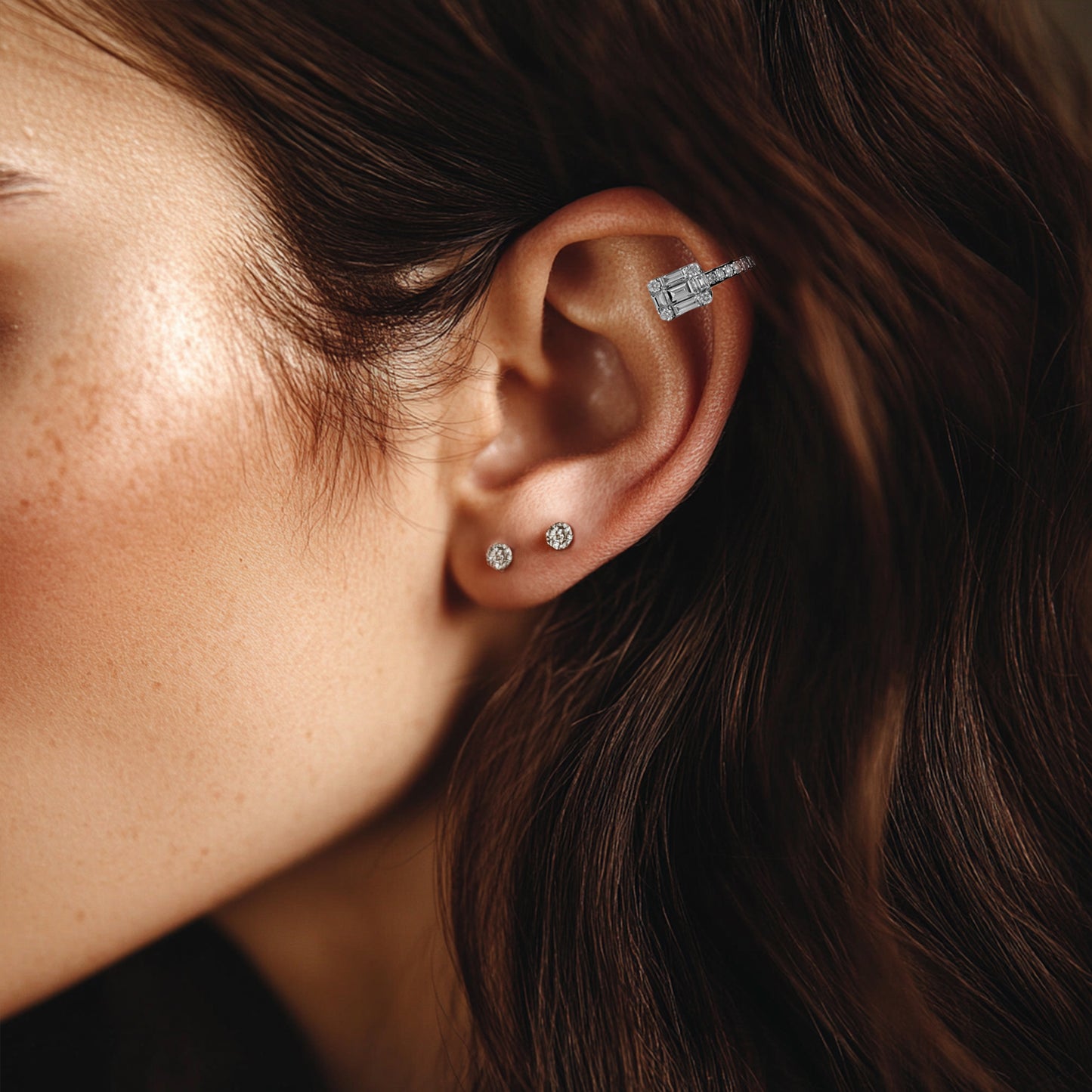 Baguette Shape Diamond Ear Cuff