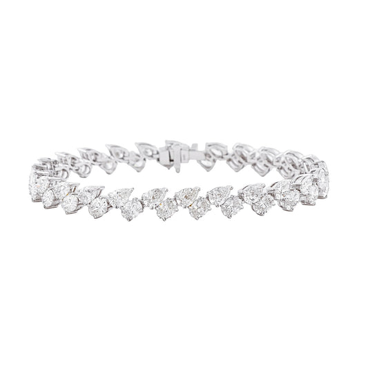 14.14ct Oval & Pear Diamond Cluster Bracelet