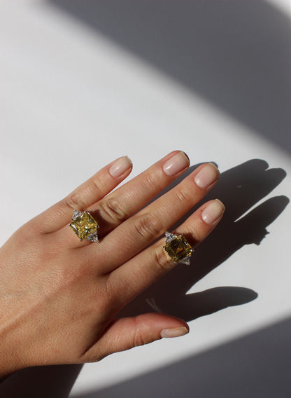 Trilogy Yellow Sapphire Simulated Ring