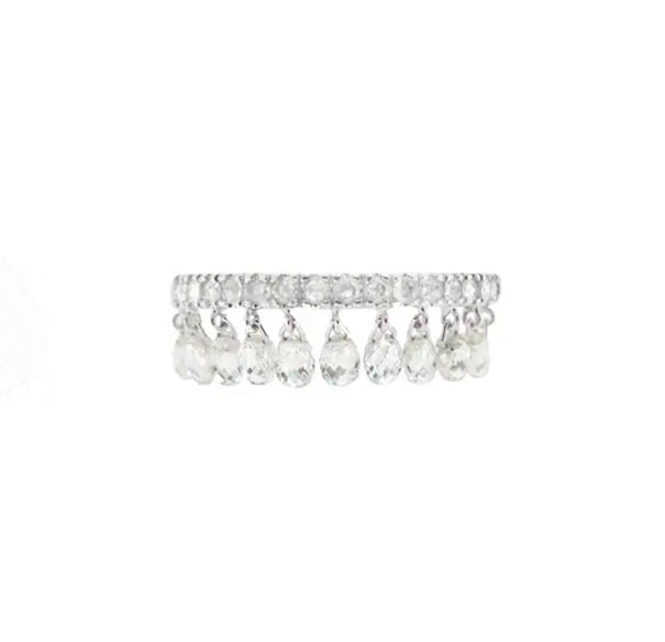 1.40ct Briolette Pierced Diamonds Ring